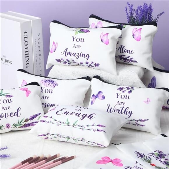 10 Pcs Women's Inspirational Appreciation Gift Bag Bulk Purple Butterfly - Picture 4 of 7